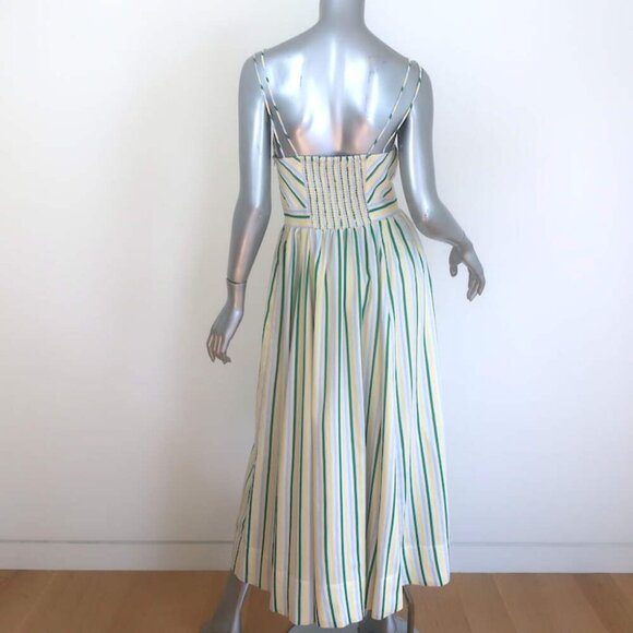 La Ligne Tracey Striped Midi Dress Yellow/Green Size Small - Picture 4 of 7